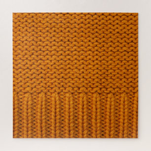 Puzzle Jaune clair : texture tricotée artisanale.