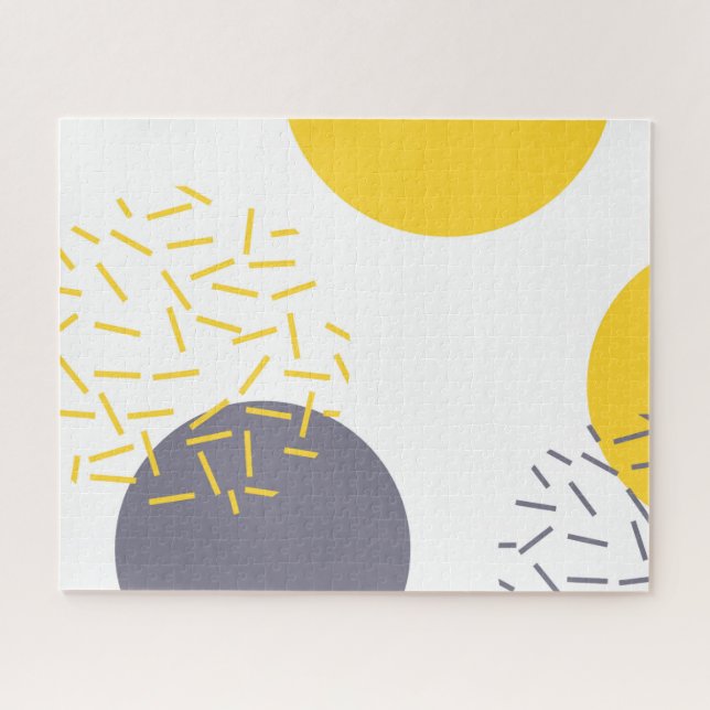 Puzzle Jaune, cool, moderne, art géométrique tendance (Horizontal)