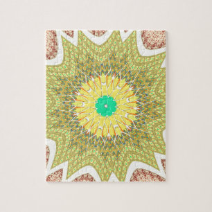 Puzzle jaune doré motif ethnique tribal africain