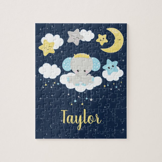 Puzzle Jaune éléphant et marine (Vertical)