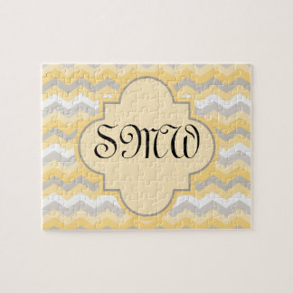 Puzzle Jaune/Gris Chevron Zigzag