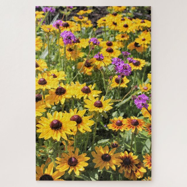 Puzzle jaune lumineux de fleurs (Vertical)