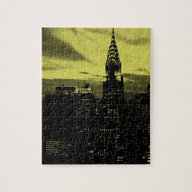 Puzzle Jaune pointu Noir New York City (Vertical)