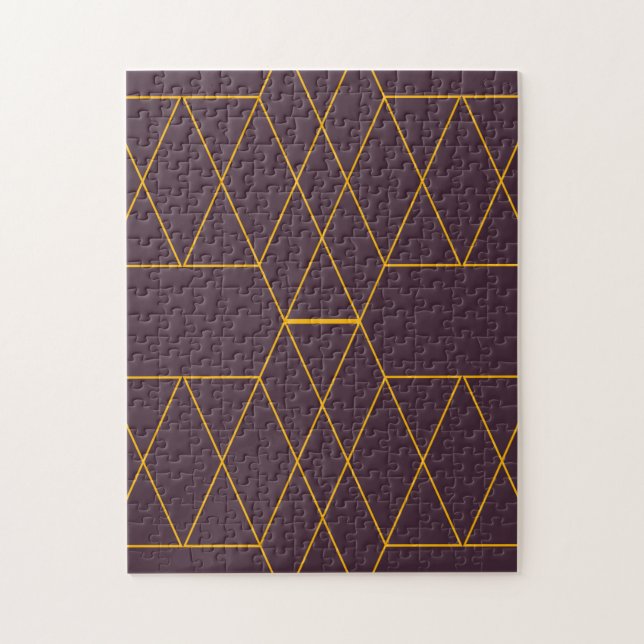 Puzzle Jaune, violet, simple, graphique géométrique moder (Vertical)