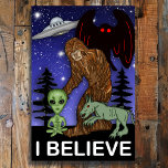Puzzle Je crois | Big Foot Alien Mothman UFO Chupacabra<br><div class="desc">Je Crois. Une affiche remplie de cryptes,  une affiche de cryptozoologie avec Sasquatch,  alien,  UFO,  Chupacabra et Mothman.</div>