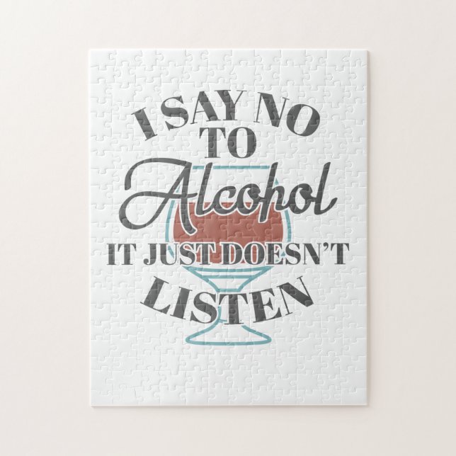 Puzzle Je Dis Pas D'Alcool Il N'Écoute Pas Juste Bar Bois (Vertical)