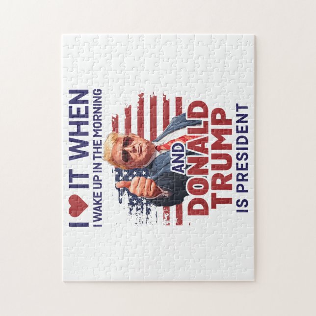 Puzzle Je L'Aime Quand Je Me Réveille Et Trump Est Le Pré (Vertical)