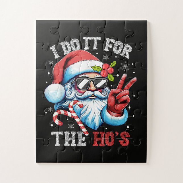 Puzzle Je le fais pour les Ho's Funny Christmas Santa (Vertical)