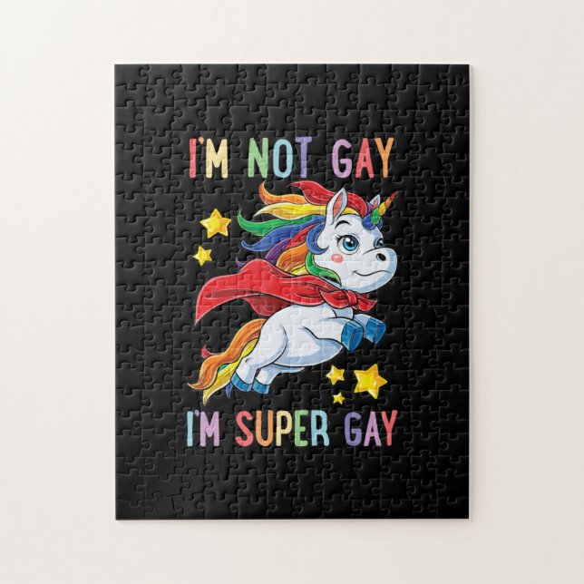 Puzzle Je Ne Suis Pas Gay Mon Super Gay pride LGBT Drapea (Vertical)