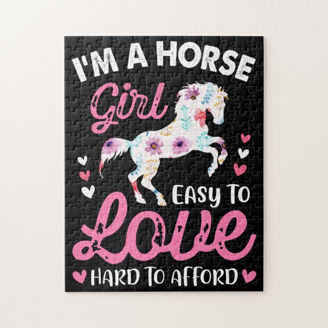 Puzzle Je suis une fille de cheval facile à aimer diffici (Vertical)
