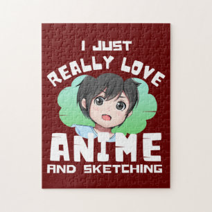 PUZZLE JE SUIS VRAIMENT FAN D'ANIME ET DE CROQUIS 