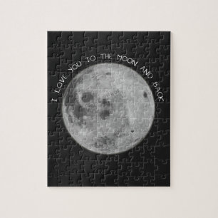 Puzzle Je t'aime au ciel étoilé de lune et de dos
