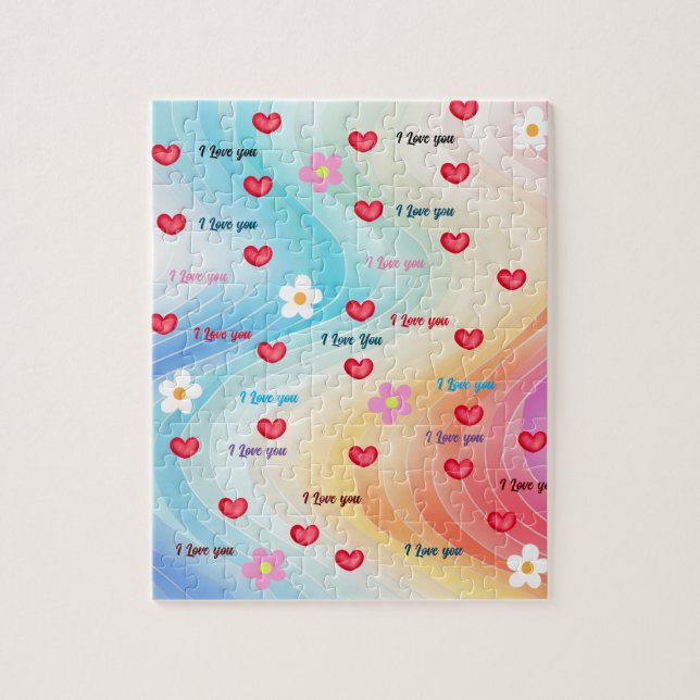 Puzzle Je t'aime coeur (Vertical)