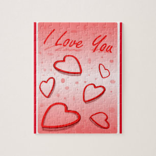 PUZZLE "JE T'AIME" COEURS DE VALENTINE
