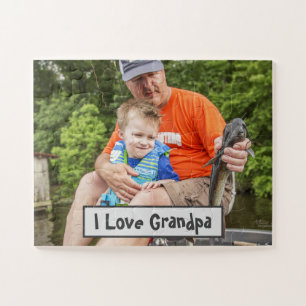 Puzzle Je t'aime grand-père Photo Texte personnalisé Cade