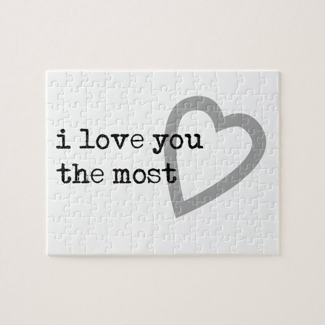 Puzzle je t'aime le plus coeur mignon (Horizontal)