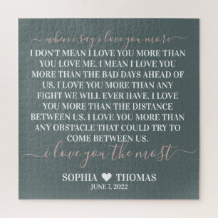 Puzzle Je t'aime plus cadeau de date anniversaire Grand-p