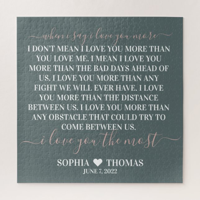 Puzzle Je t'aime plus cadeau de date anniversaire Grand-p (Vertical)