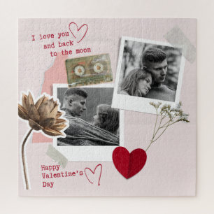 Puzzle Je t'aime valentin couple photo noir et blanc