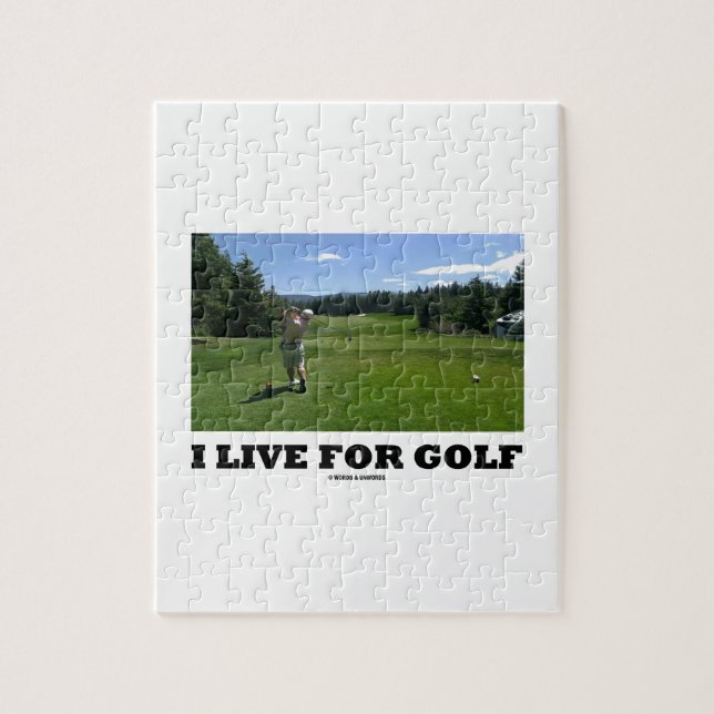 Puzzle Je vis pour le golf (le golfeur sur le terrain de (Vertical)