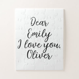 Puzzle Je vous aime Modèle nom