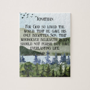 Puzzle Jean 3 16 Bible Verse Nature Christian Nom du cade
