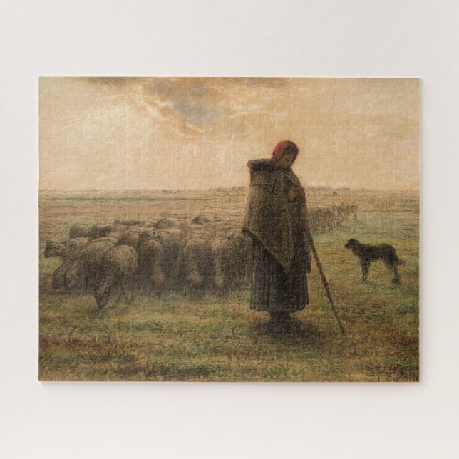 Puzzle Jean-Francois Millet - Berger et troupeau 1865 (Horizontal)