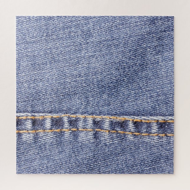 Puzzle Jeans bleus : texture cousue détaillée. (Vertical)