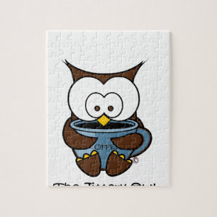Puzzle Jeffy la tasse nerveuse de bleu de hibou
