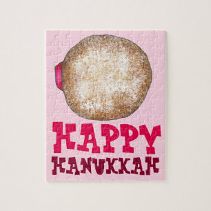 Puzzle Jelly Donut Doughnut Happy Hanoukka Jewish Holiday