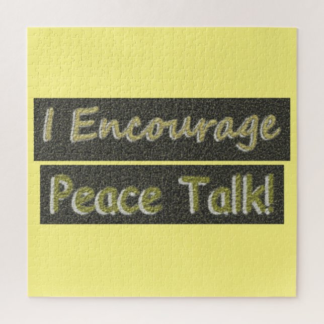 Puzzle "J'encourage les pourparlers de paix !" Un Design  (Vertical)