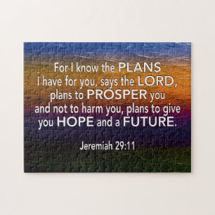 Puzzle Jérémie 29:11 CAR JE CONNAIS LES PLANS Christian