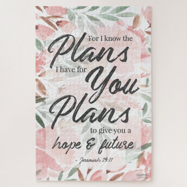 Puzzle Jérémie 29:11 Écriture: GraphicLoveShop (Vertical)