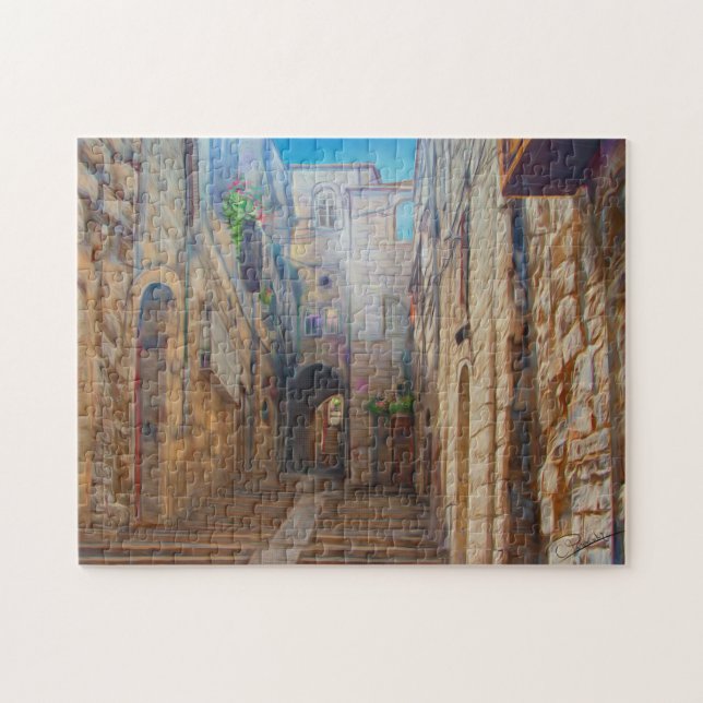 Puzzle Jérusalem Old Street David city Israel Art (Horizontal)