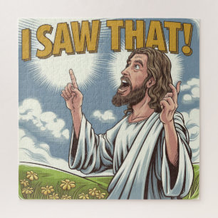 Puzzle Jésus chrétien vous regarde, Jésus j'ai vu ça
