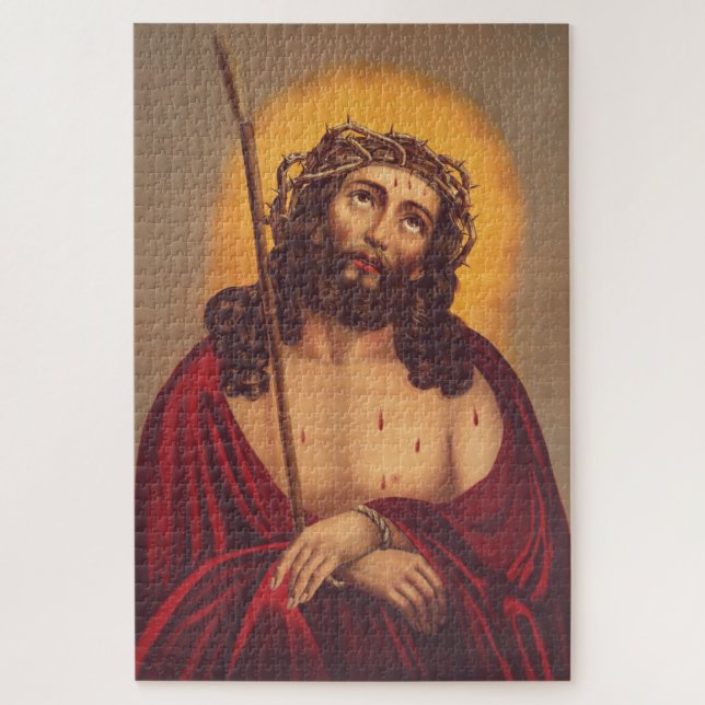 Puzzle Jésus Couronné d'Épines Art Sombre (Vertical)