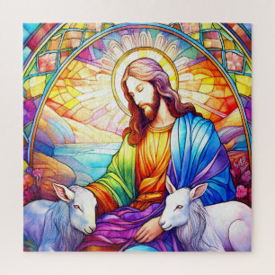 Puzzle Jésus en vitrail