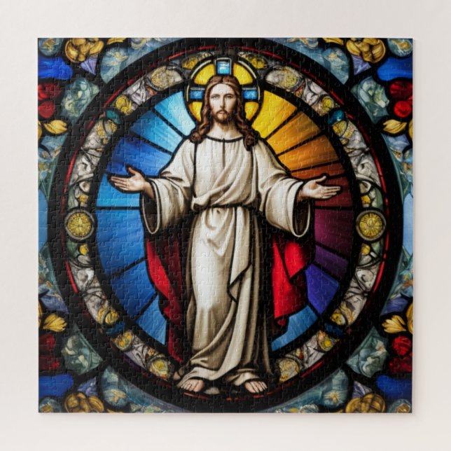 Puzzle Jésus en vitrail (Vertical)