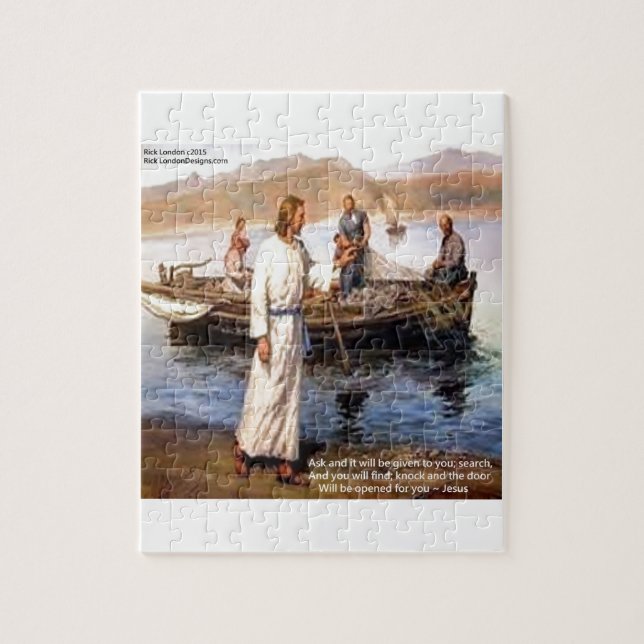 Puzzle Jésus et Citations sur l'Ouverture des Portes (Vertical)
