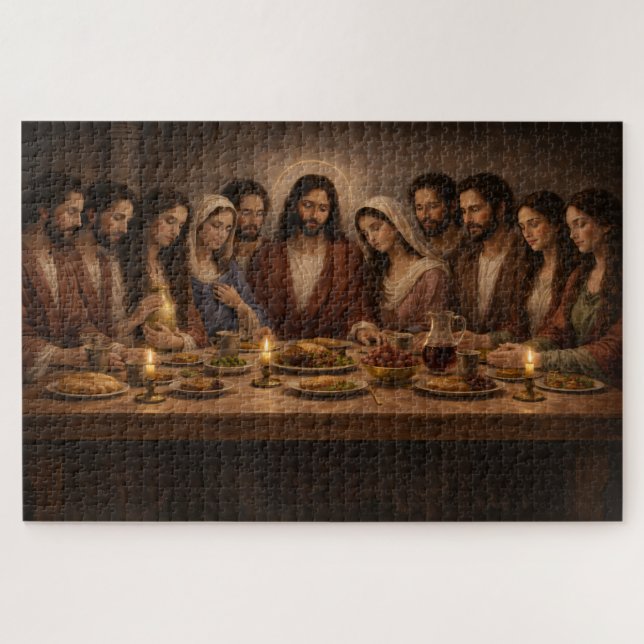 Puzzle Jesus With Family And Mary Magdalene Supper  (Horizontal)