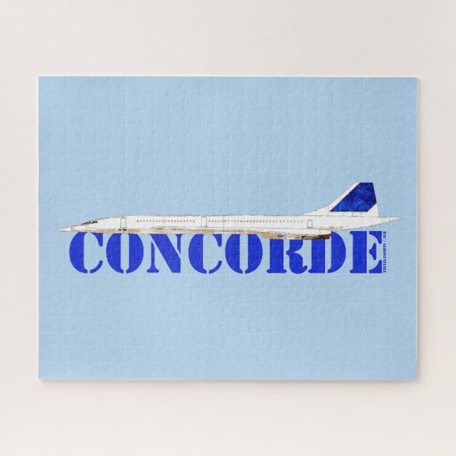 Puzzle Jet Concorde emblématique avec une typographie ble (Horizontal)