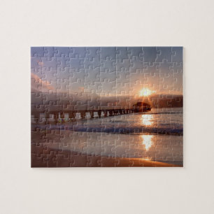Puzzle Jetée de plage au coucher du soleil, Hawaï