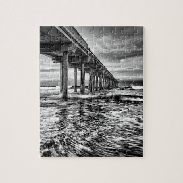 Puzzle Jetée en N&B à l'aube, Californie (Vertical)