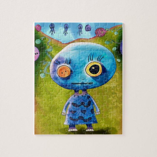 Puzzle Jeu amusant pour les enfants Colorful Alien (Vertical)