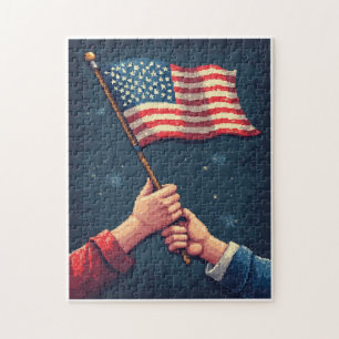 Puzzle Jeu d'activité de mosaïque à image cachée patrioti