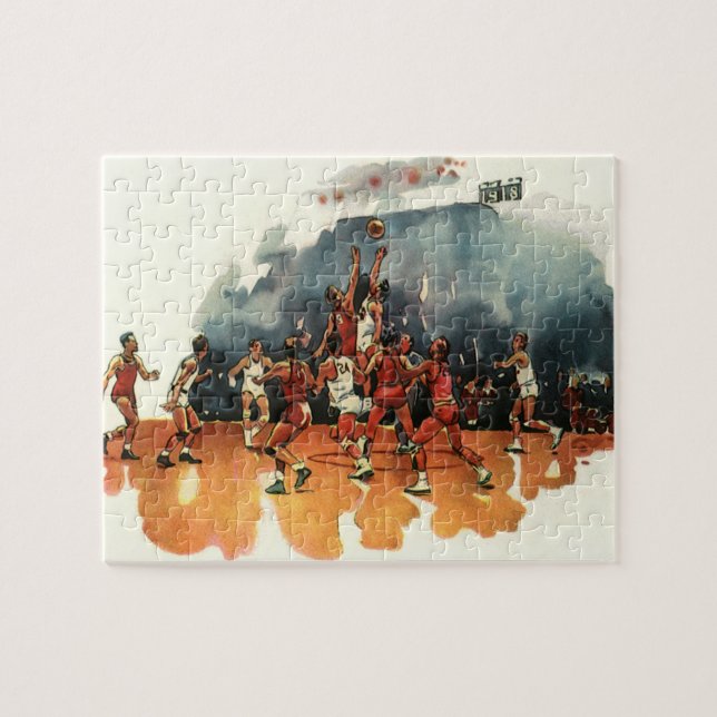 Puzzle Jeu De Basketball vintage, Joueurs De Basketball (Horizontal)