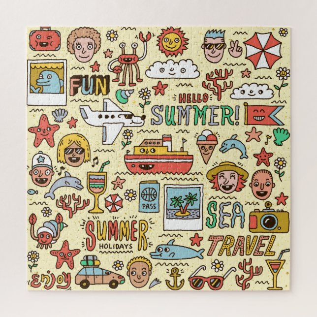 Puzzle Jeu de doodles de voyage (Vertical)