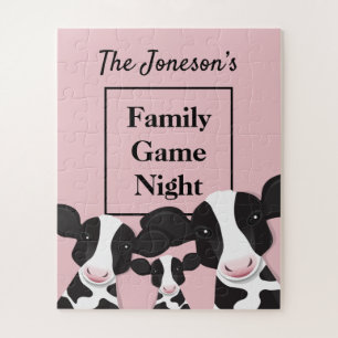 Puzzle Jeu de famille Nom de nuit Vaches noires roses