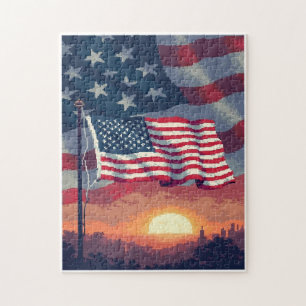 Puzzle Jeu de mosaïque d'images cachées patriotiques pour
