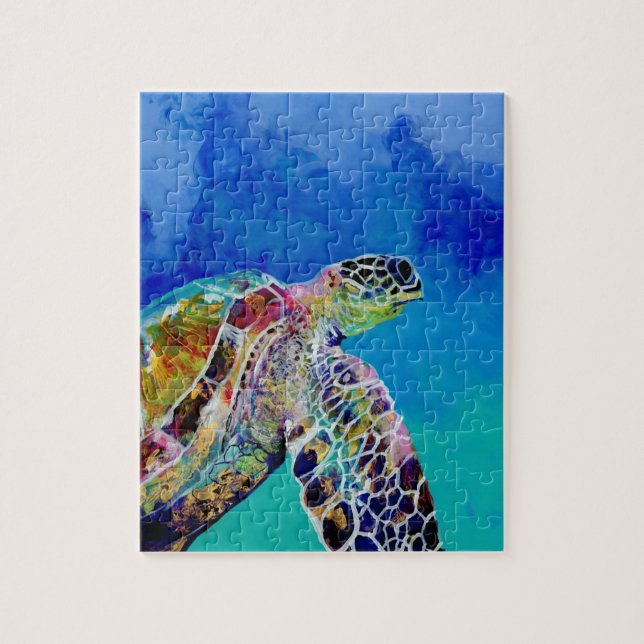 Puzzle Jeu Honu de Tortue de natation (Vertical)